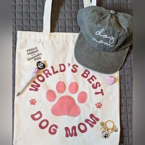 "Dog Mom" Tote & Accessories Set